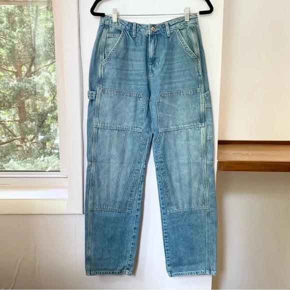 New Free People Dover Carpenter Jeans High Rise Utility Denim We The Free